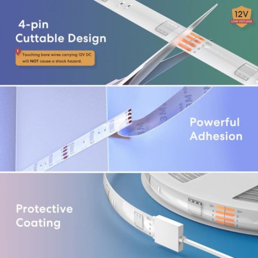 Meross Smart Wi-Fi LED Light Strip RGB 2x5m, MSL320HK - Okos RGB LED szalag, 10m (2x5m