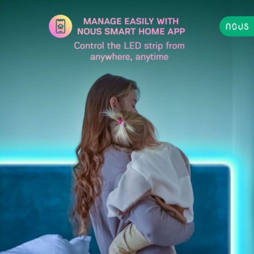 Nous F2 WiFi Smart RGB LED Strip 10m Tuya, Okos színes (RGB) LED szalag világítás, 10M