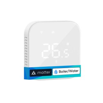   Meross Matter Smart Wi-Fi Thermostat for Boiler/Water Heating System, MTS215BMA, White (EU version), Okos termosztát kazánhoz és vizes fűtéshez, Fehér