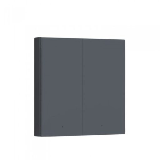 Aqara Smart Wall Switch H1 EU (No Neutral, Double Rocker) Okos Fali Kapcsoló (2 gombos, Nulla nélkül) (WS-EUK02-G), szürke